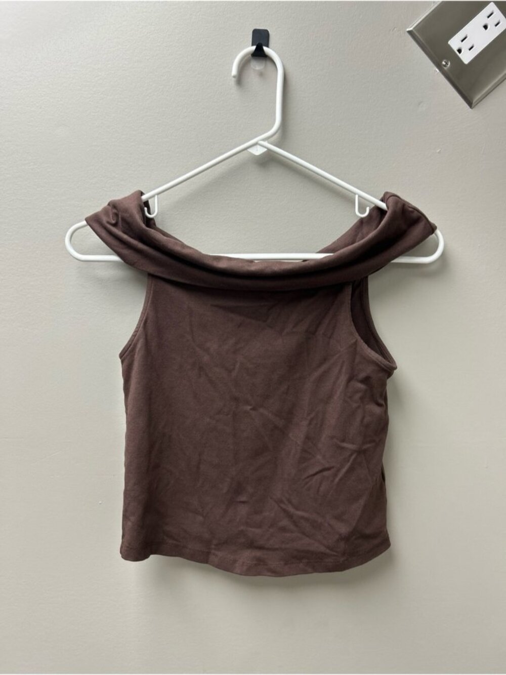 Aerie Women’s Brown Chill Up Off The Shoulder Top